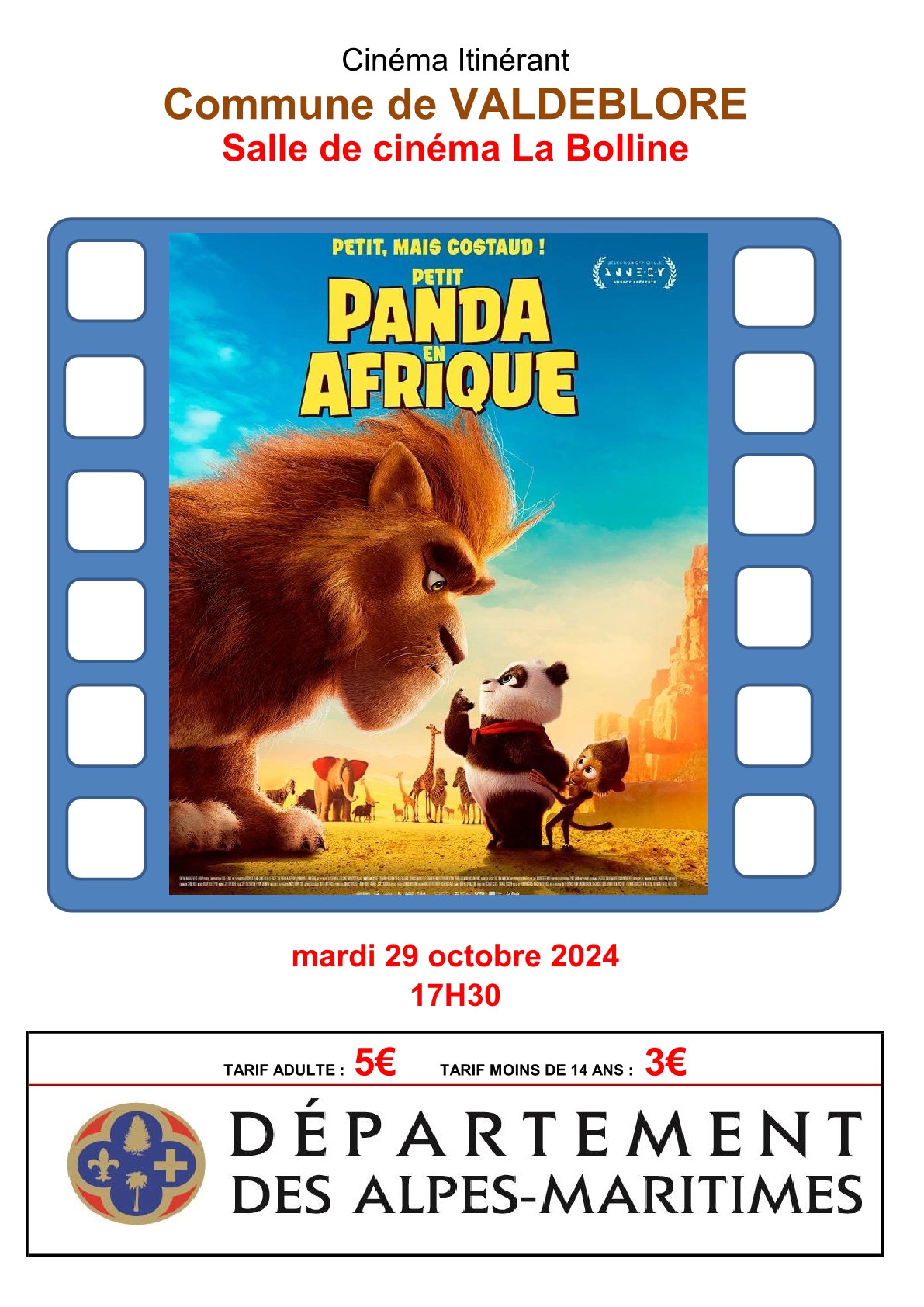 Seance de cinema Petit Panda en Afrique